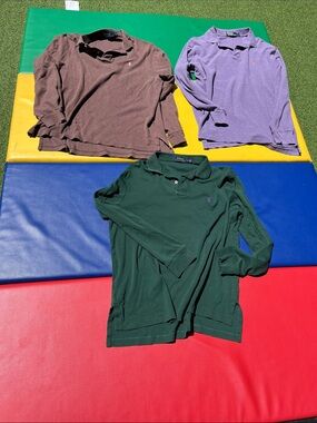 Polo by Ralph Lauren men’s large Long-Sleeve Polo Shirts - Green, Purple, Brown